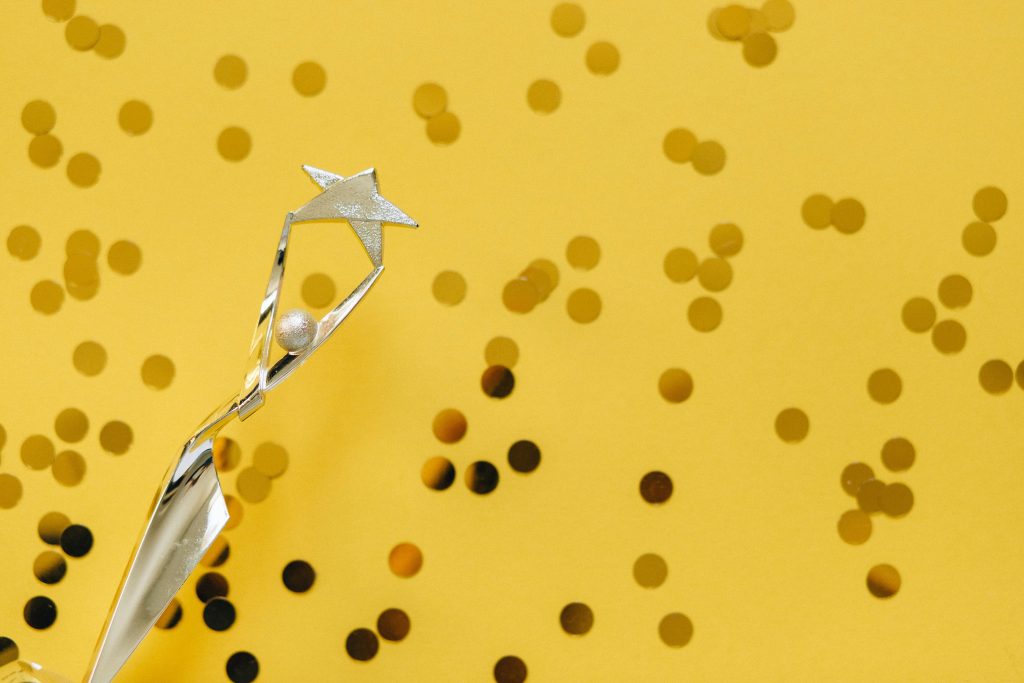 trophy with yellow background